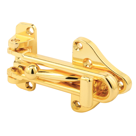 PRIME-LINE Swing Bar Door Guard With High Security Auxiliary Lock, Brass Finish Single Pack U 11315